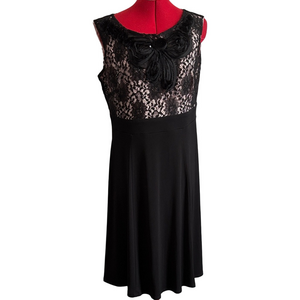 Cleo Black Lace Midi Dress LL196